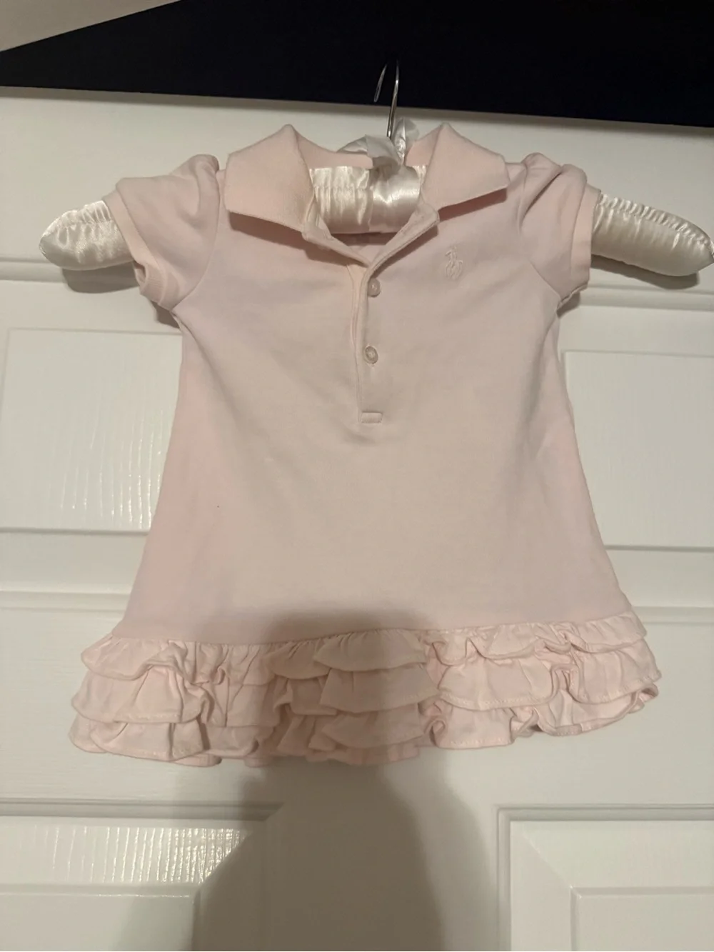 Ralph Lauren Baby Girl Light Pink Ruffle Polo Dress 3M